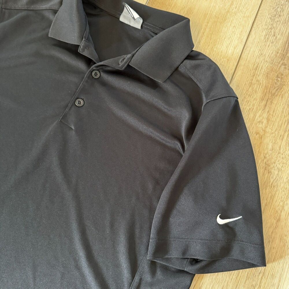 Nike Dri-FIT Black Golf Polo Men’s Med Athletic Performance Shirt Sporty Casual